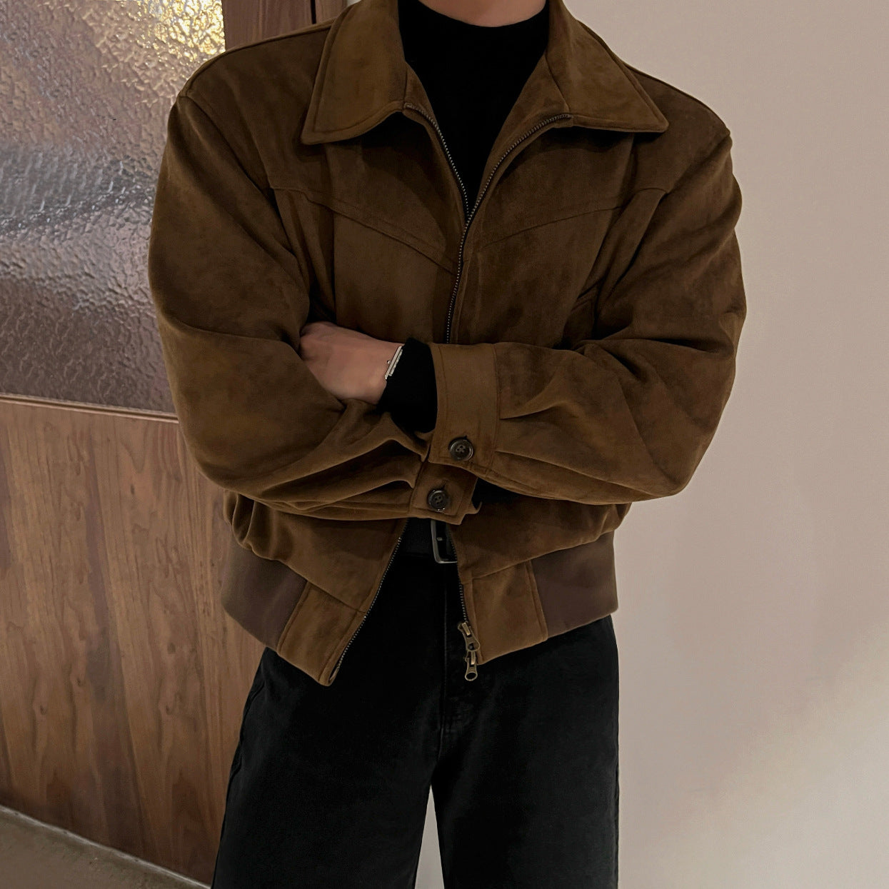 Men’s retro-style bomber jacket with a relaxed fit - J&B; - 3 - London-stylehouse.com