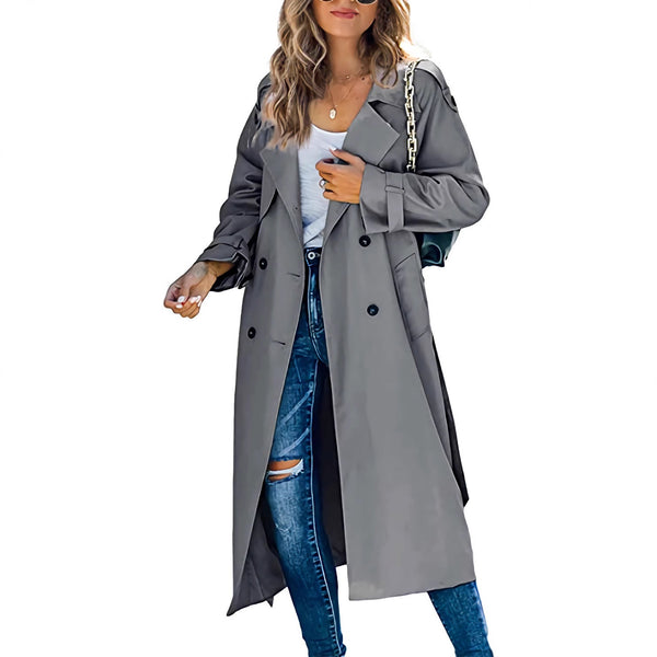 Women’s midi-length trench coat with double-breasted fastening - J&B; - 1 - London-stylehouse.com