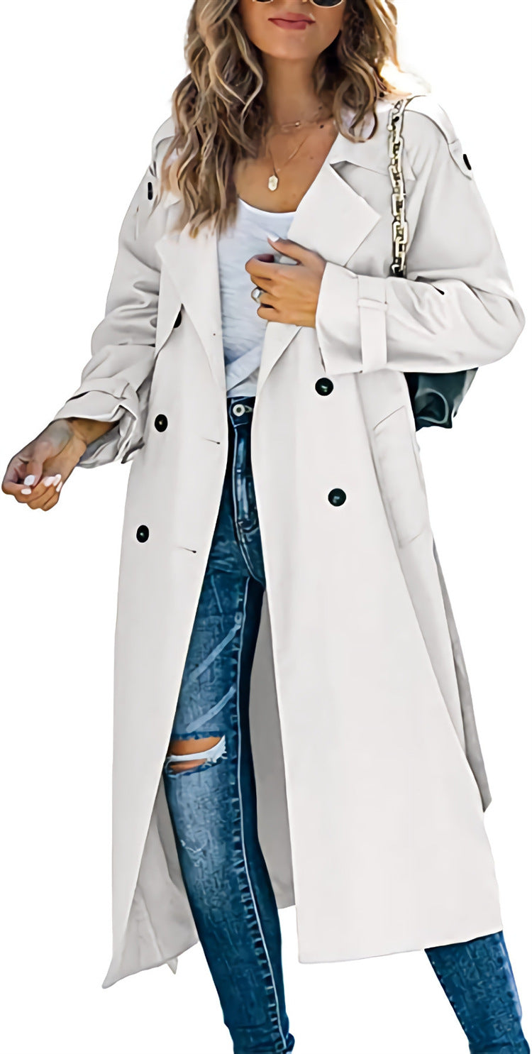 Women’s midi-length trench coat with double-breasted fastening - J&B; - 3 - London-stylehouse.com