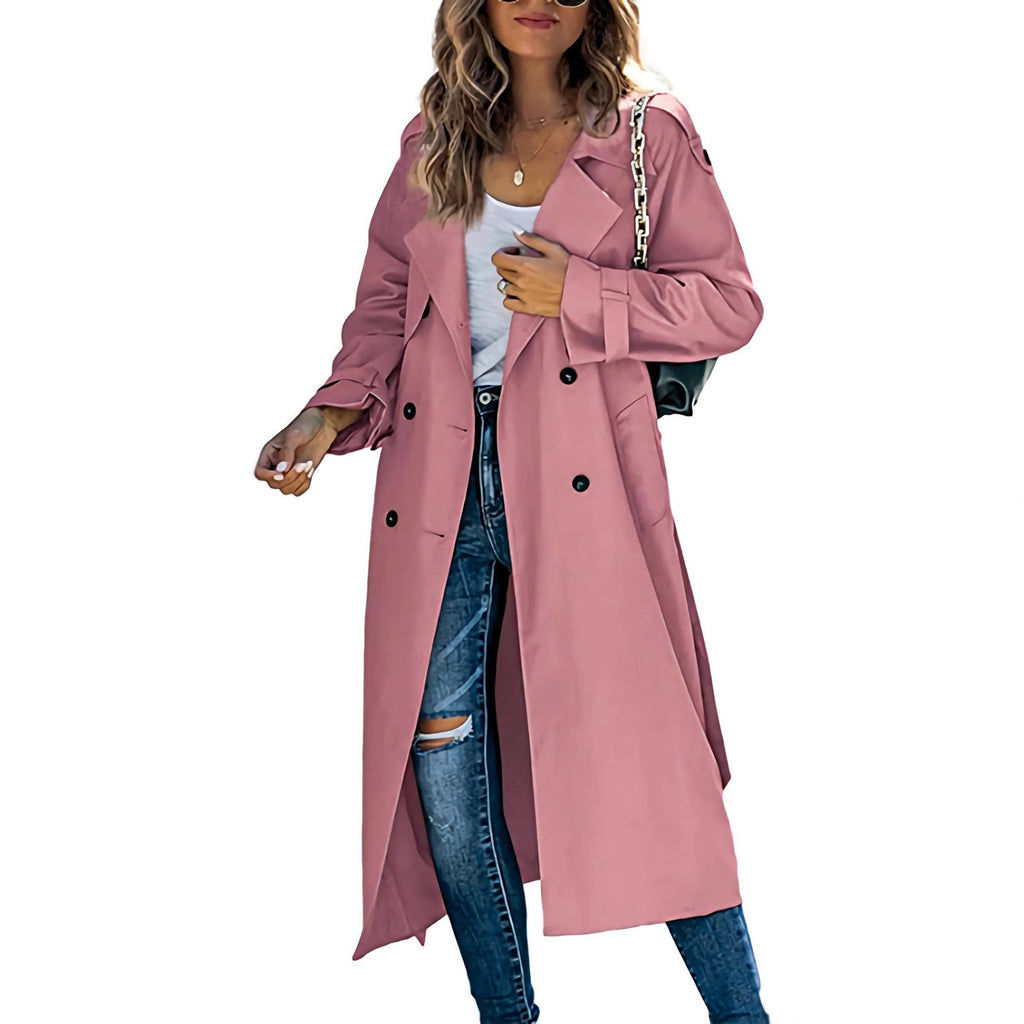Women’s midi-length trench coat with double-breasted fastening - J&B; - 4 - London-stylehouse.com