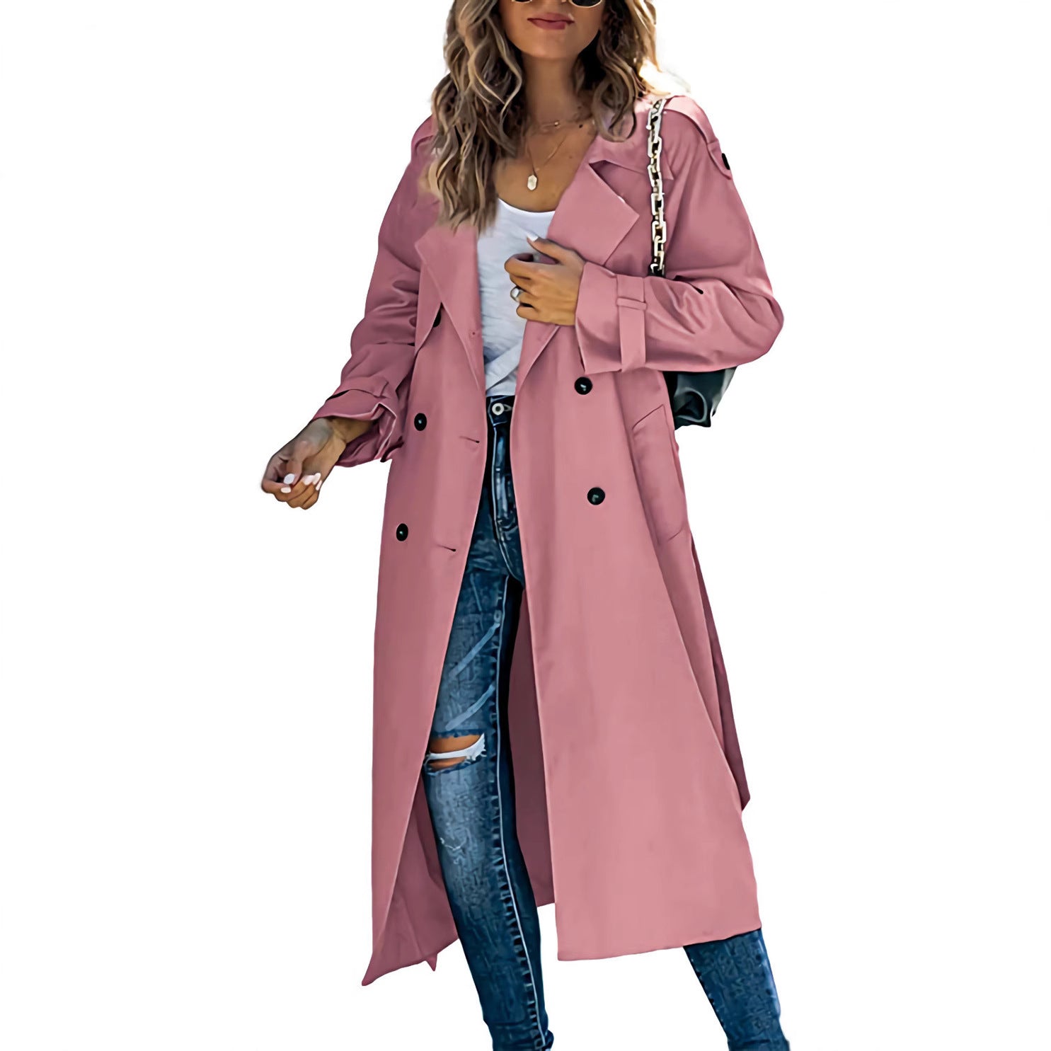Women’s midi-length trench coat with double-breasted fastening - J&B; - 4 - London-stylehouse.com