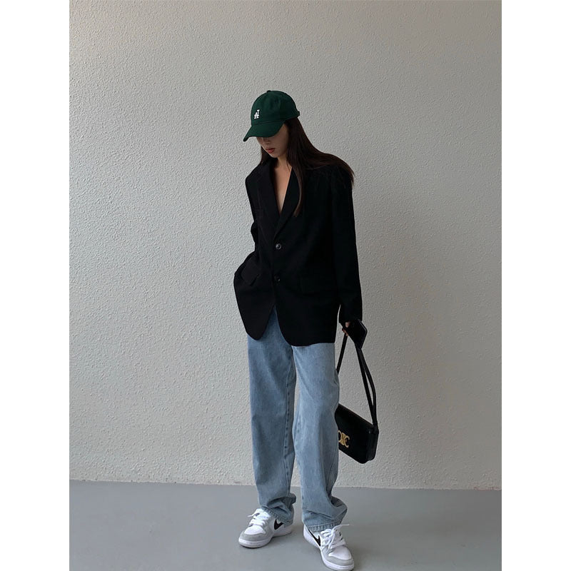 Women’s blazer with a relaxed fit, classic lapels and a button placket - J&B; - 1 - London-stylehouse.com