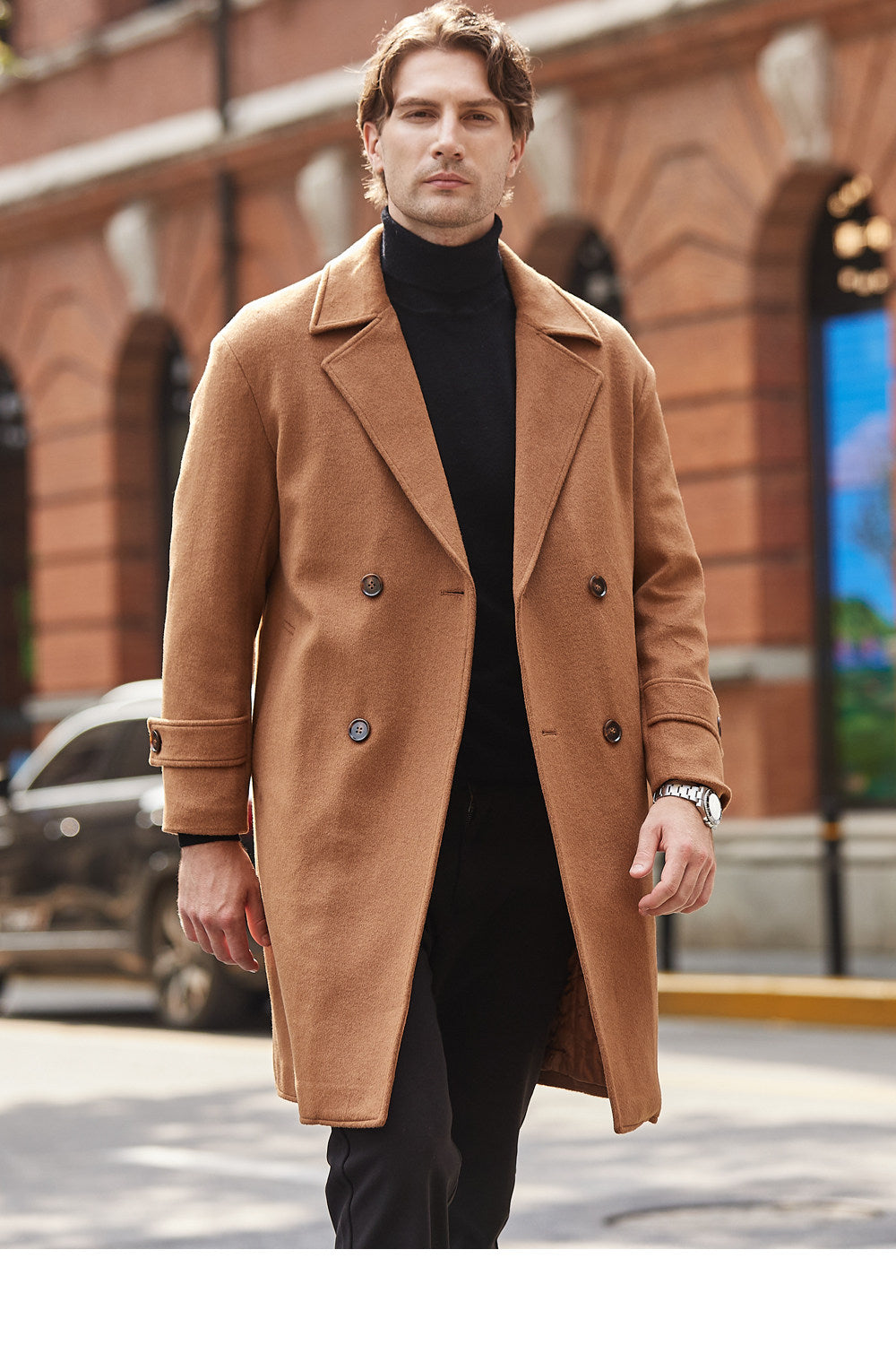 Men’s double-breasted windbreaker with a slim fit - J&B; - 5 - London-stylehouse.com