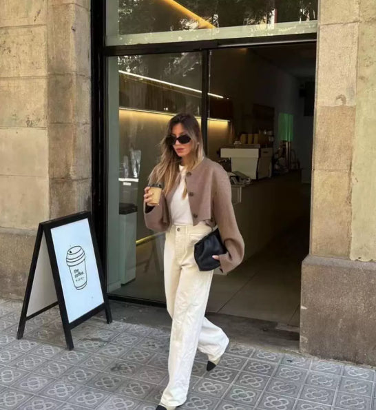 Short women’s blazer with a button placket and a relaxed fit - J&B; - 1 - London-stylehouse.com