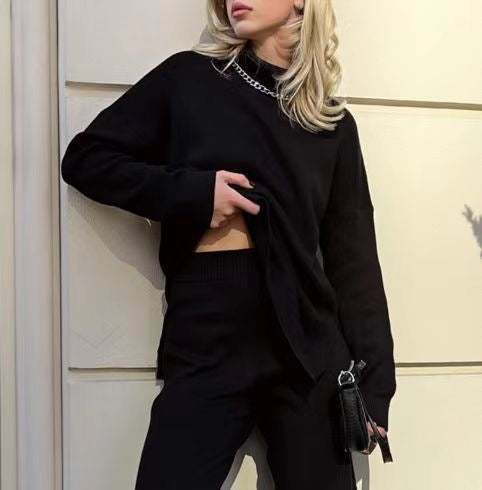 Women’s knitted jumper with a high collar and a loose fit - J&B; - 2 - London-stylehouse.com