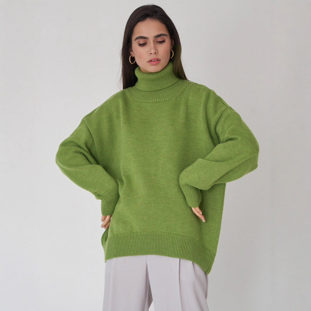 Women’s loose-fit jumper with a roll neck and long sleeves - J&B; - 1 - London-stylehouse.com