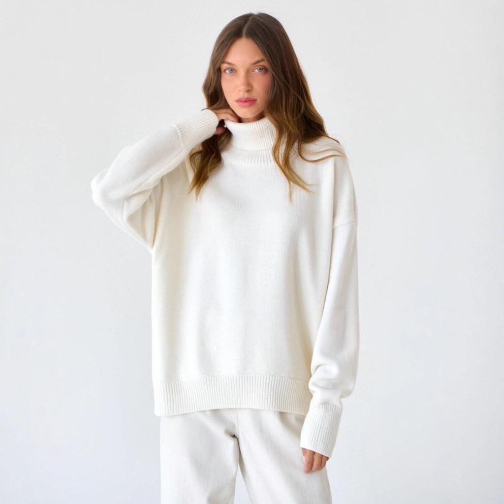 Women’s loose-fit jumper with a roll neck and long sleeves - J&B; - 2 - London-stylehouse.com