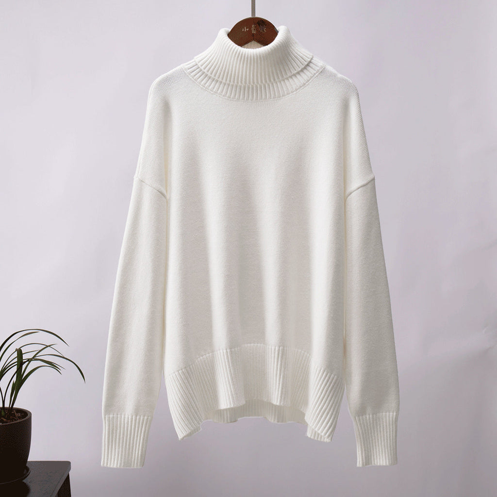 Women’s loose-fit jumper with a roll neck and long sleeves - J&B; - 3 - London-stylehouse.com