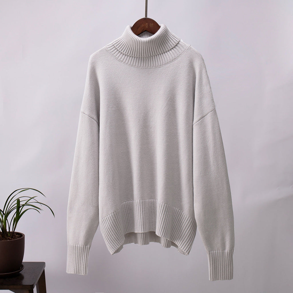 Women’s loose-fit jumper with a roll neck and long sleeves - J&B; - 4 - London-stylehouse.com