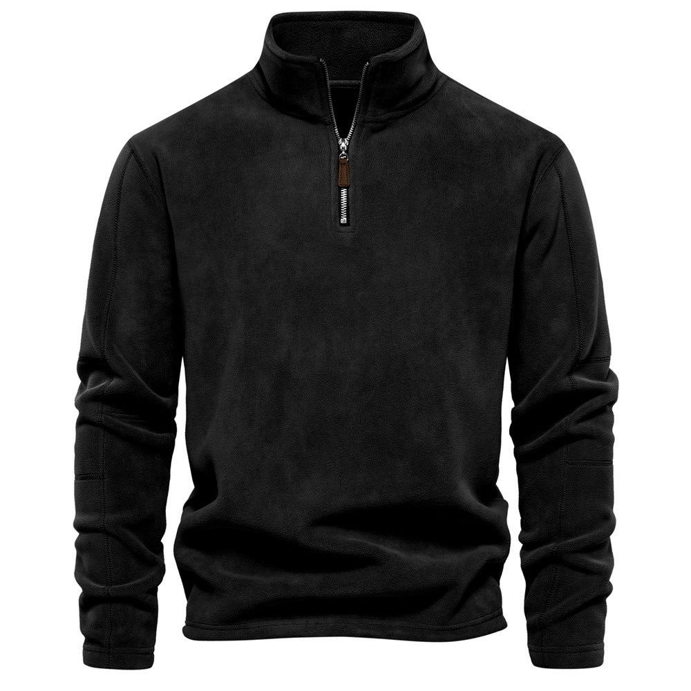 Men’s jacket with half zip, fleece lining and stand-up collar - J&B; - 1 - London-stylehouse.com