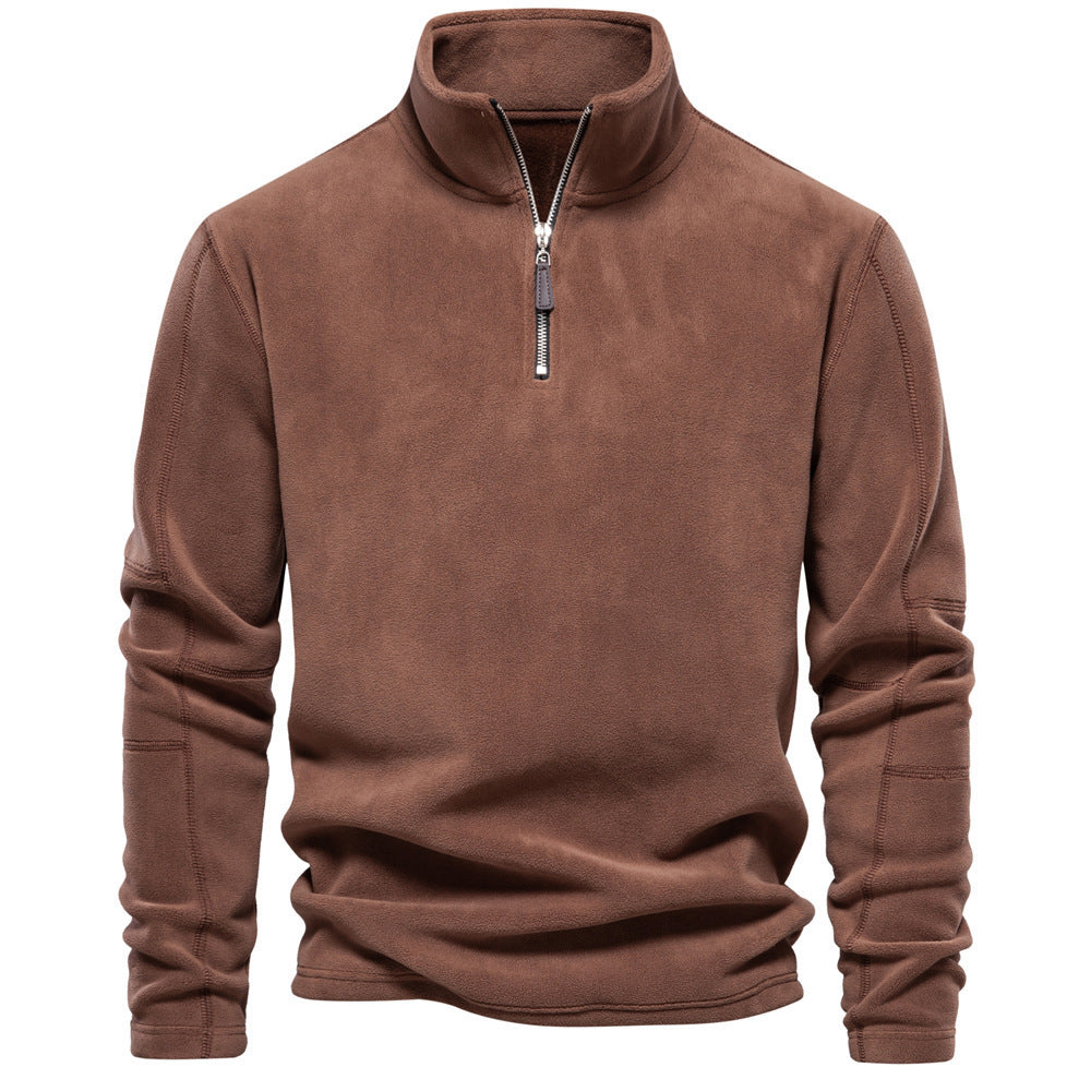 Men’s jacket with half zip, fleece lining and stand-up collar - J&B; - 3 - London-stylehouse.com