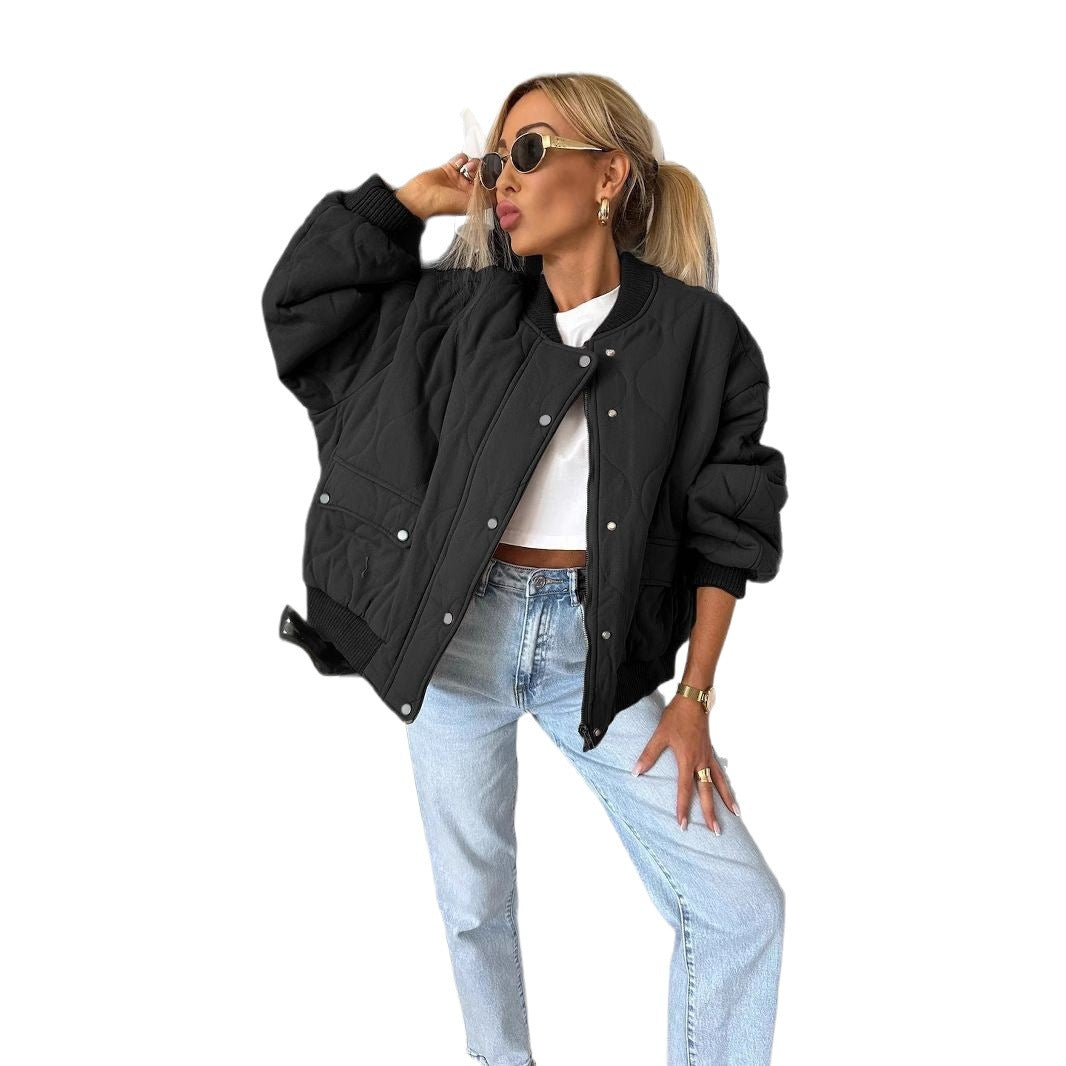 Quilted bomber jacket for women – Casual style with press-stud fastening - J&B; - 6 - London-stylehouse.com