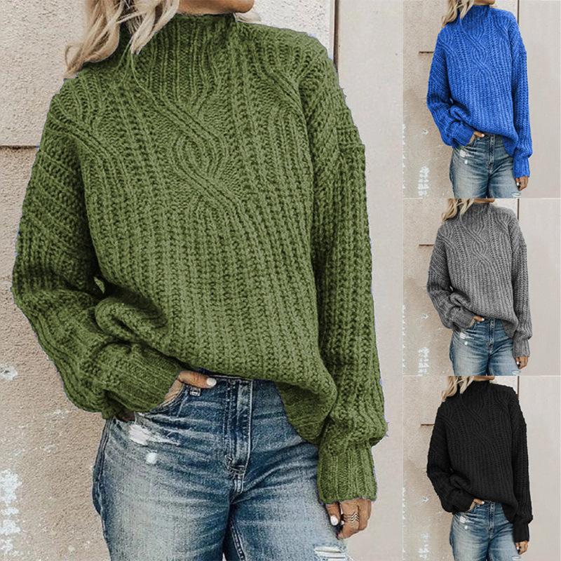 Women’s turtleneck jumper with cable knit pattern - J&B; - 2 - London-stylehouse.com