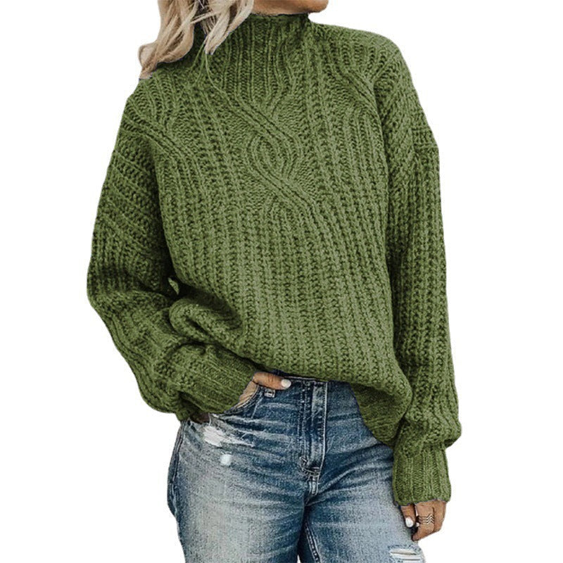 Women’s turtleneck jumper with cable knit pattern - J&B; - 5 - London-stylehouse.com