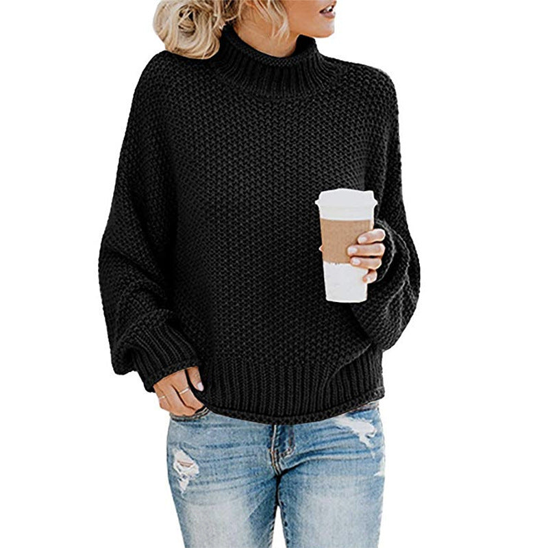 Women’s jumpers: Chunky-knit, loose-fitting roll-neck jumper - J&B; - 1 - London-stylehouse.com