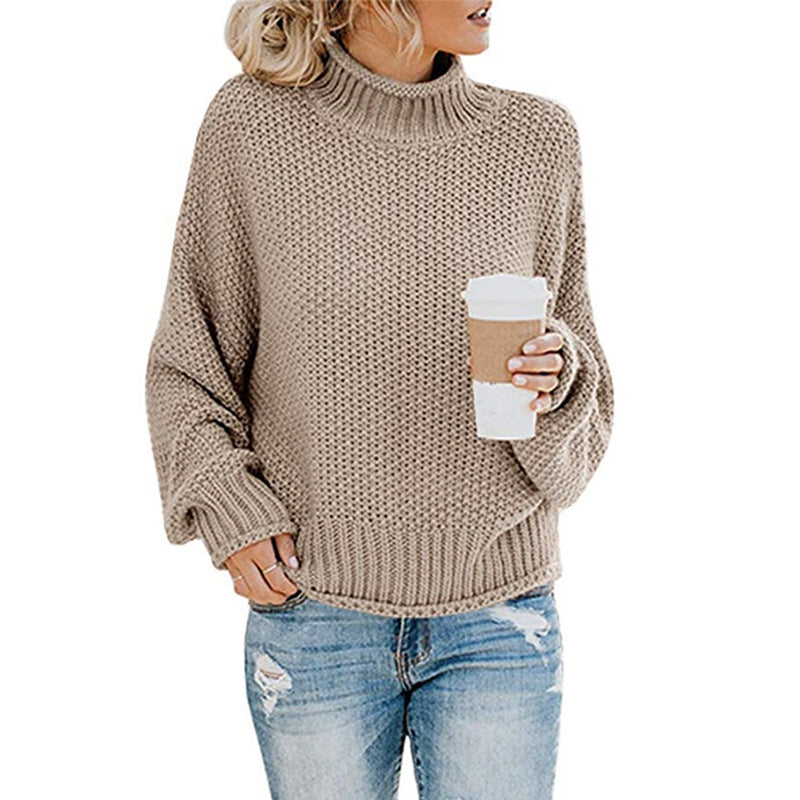 Women’s jumpers: Chunky-knit, loose-fitting roll-neck jumper - J&B; - 4 - London-stylehouse.com
