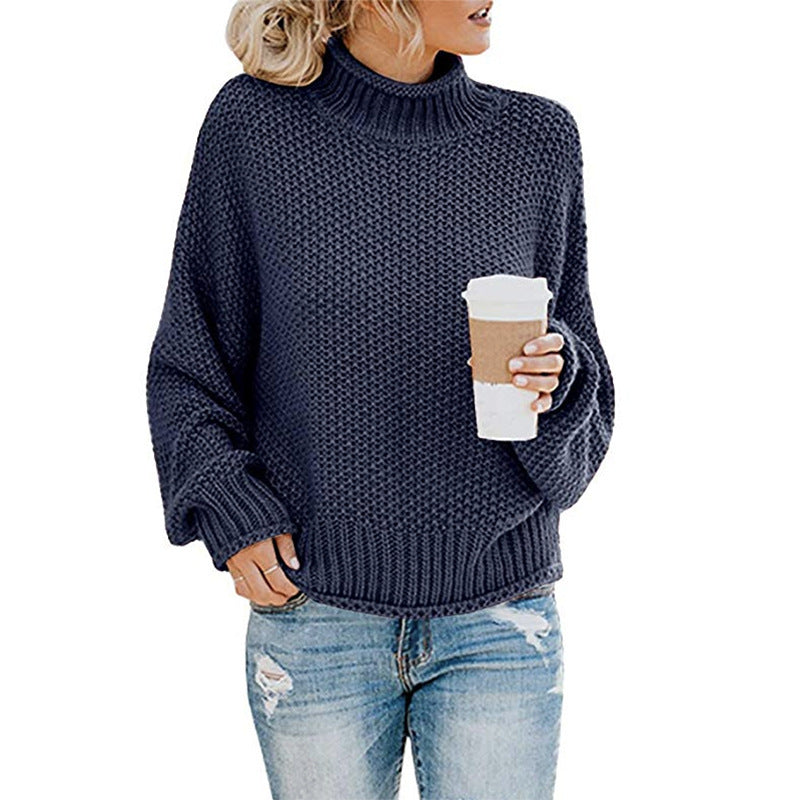 Women’s jumpers: Chunky-knit, loose-fitting roll-neck jumper - J&B; - 5 - London-stylehouse.com