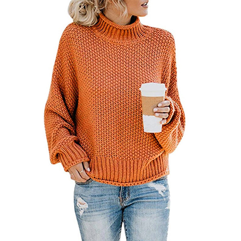 Women’s jumpers: Chunky-knit, loose-fitting roll-neck jumper - J&B; - 6 - London-stylehouse.com