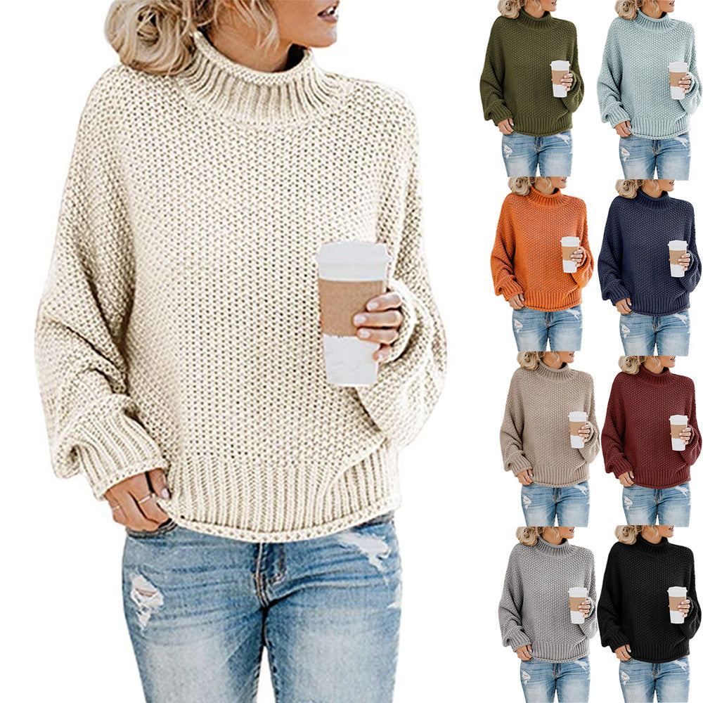 Women’s jumpers: Chunky-knit, loose-fitting roll-neck jumper - J&B; - 7 - London-stylehouse.com