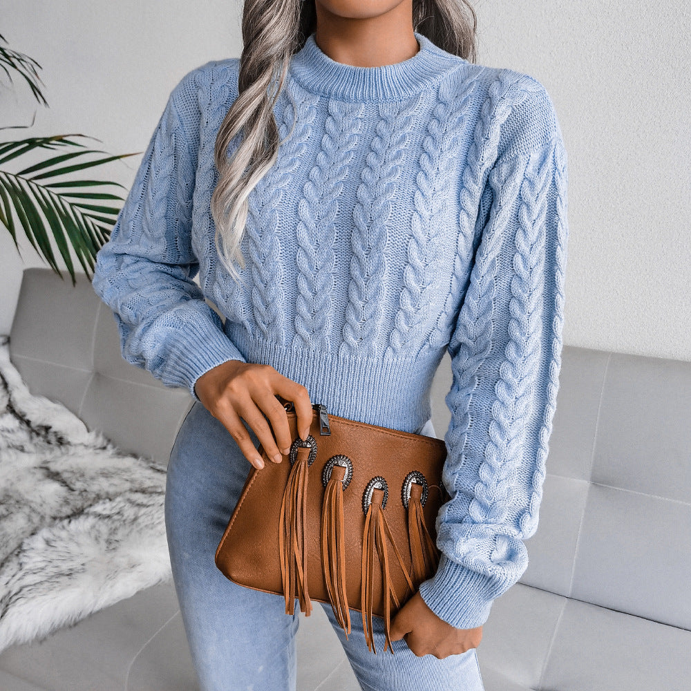Cropped knitted jumper for women – Slim fit with ribbed hem - J&B; - 2 - London-stylehouse.com