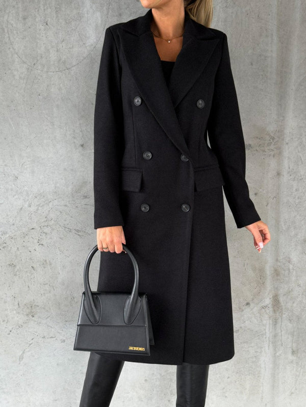 Double-breasted ladies’ coat with pockets and an elegant cut - J&B; - 1 - London-stylehouse.com