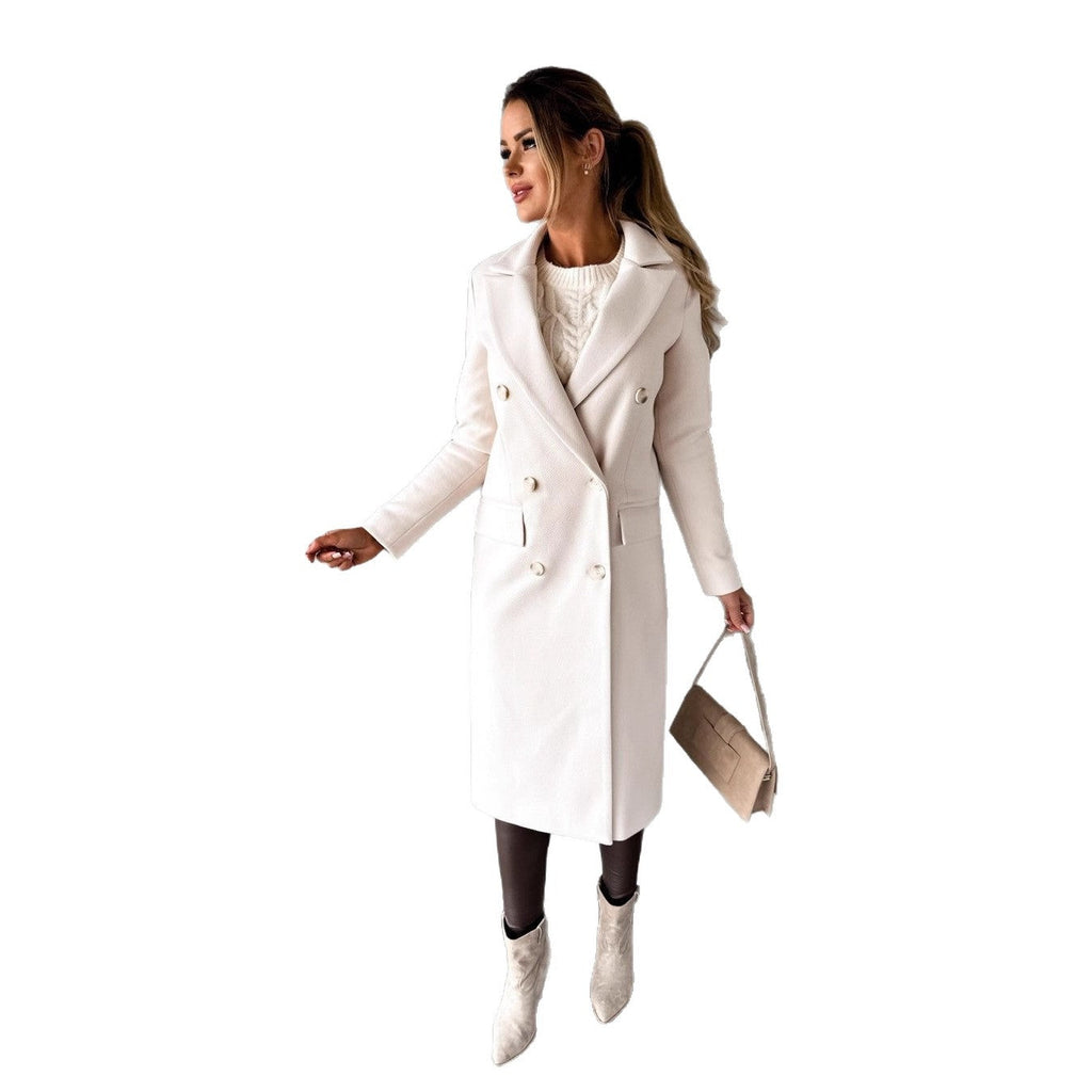 Double-breasted ladies’ coat with pockets and an elegant cut - J&B; - 6 - London-stylehouse.com