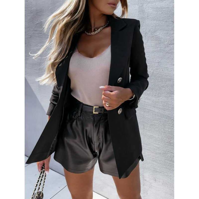 Double-breasted ladies’ blazer in light blue with an elegant cut - J&B; - 6 - London-stylehouse.com