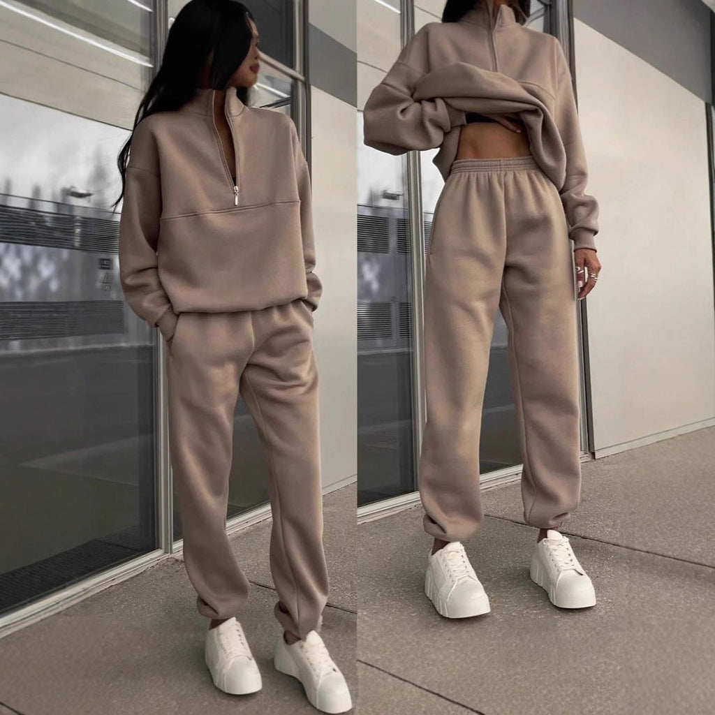 Two-piece women’s set with a zip and an oversized fit - J&B; - 4 - London-stylehouse.com