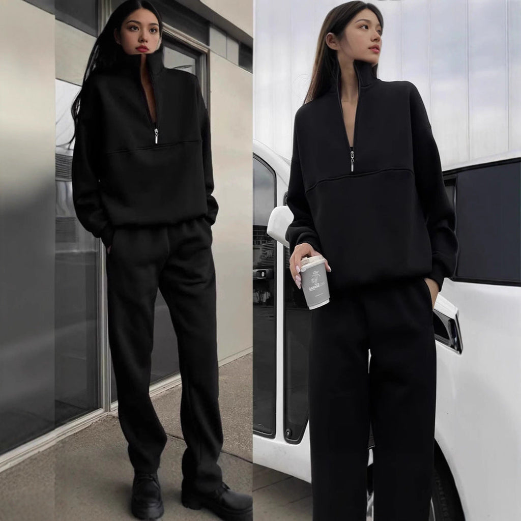 Two-piece women’s set with a zip and an oversized fit - J&B; - 7 - London-stylehouse.com