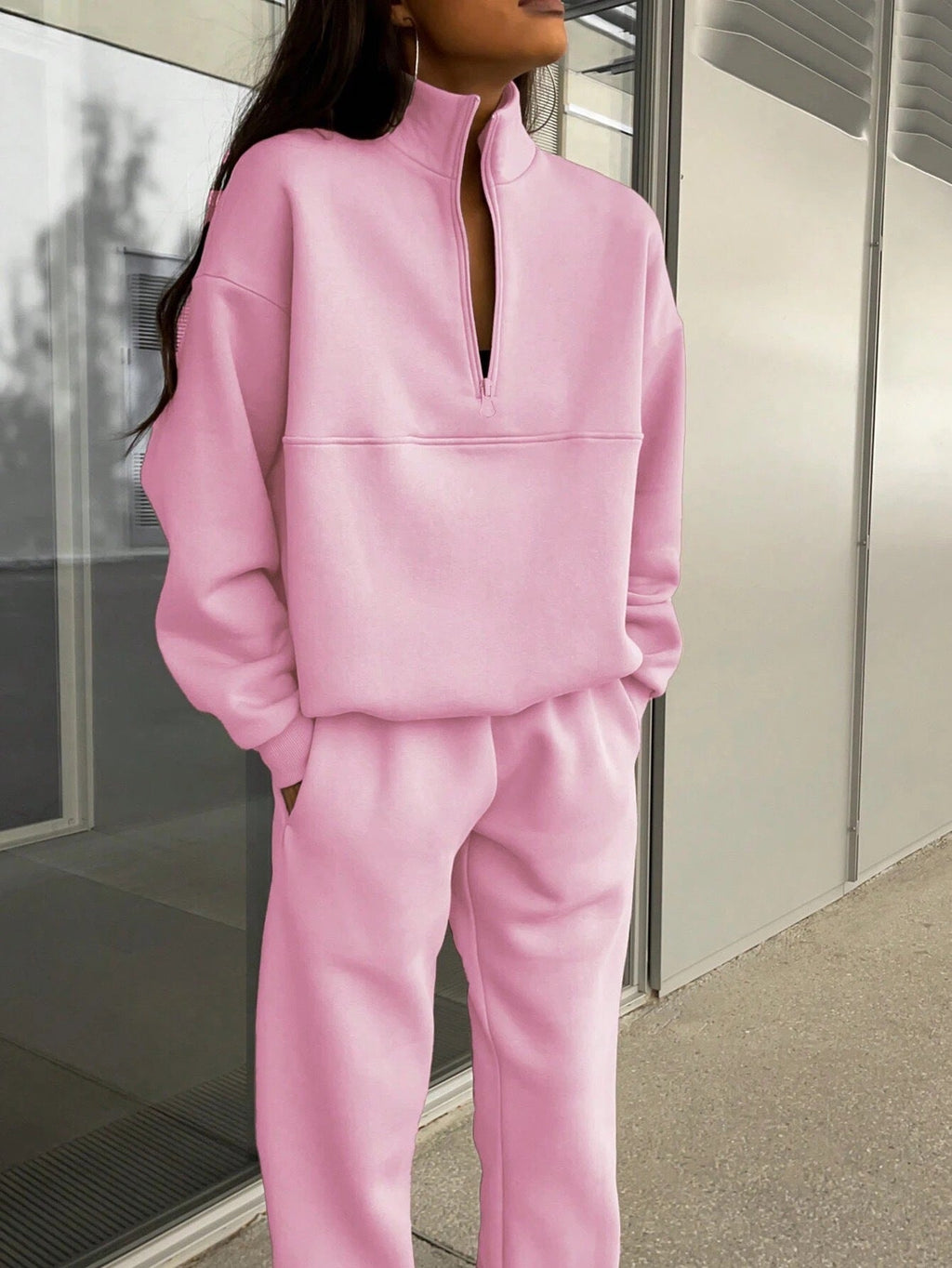 Two-piece women’s set with a zip and an oversized fit - J&B; - 9 - London-stylehouse.com