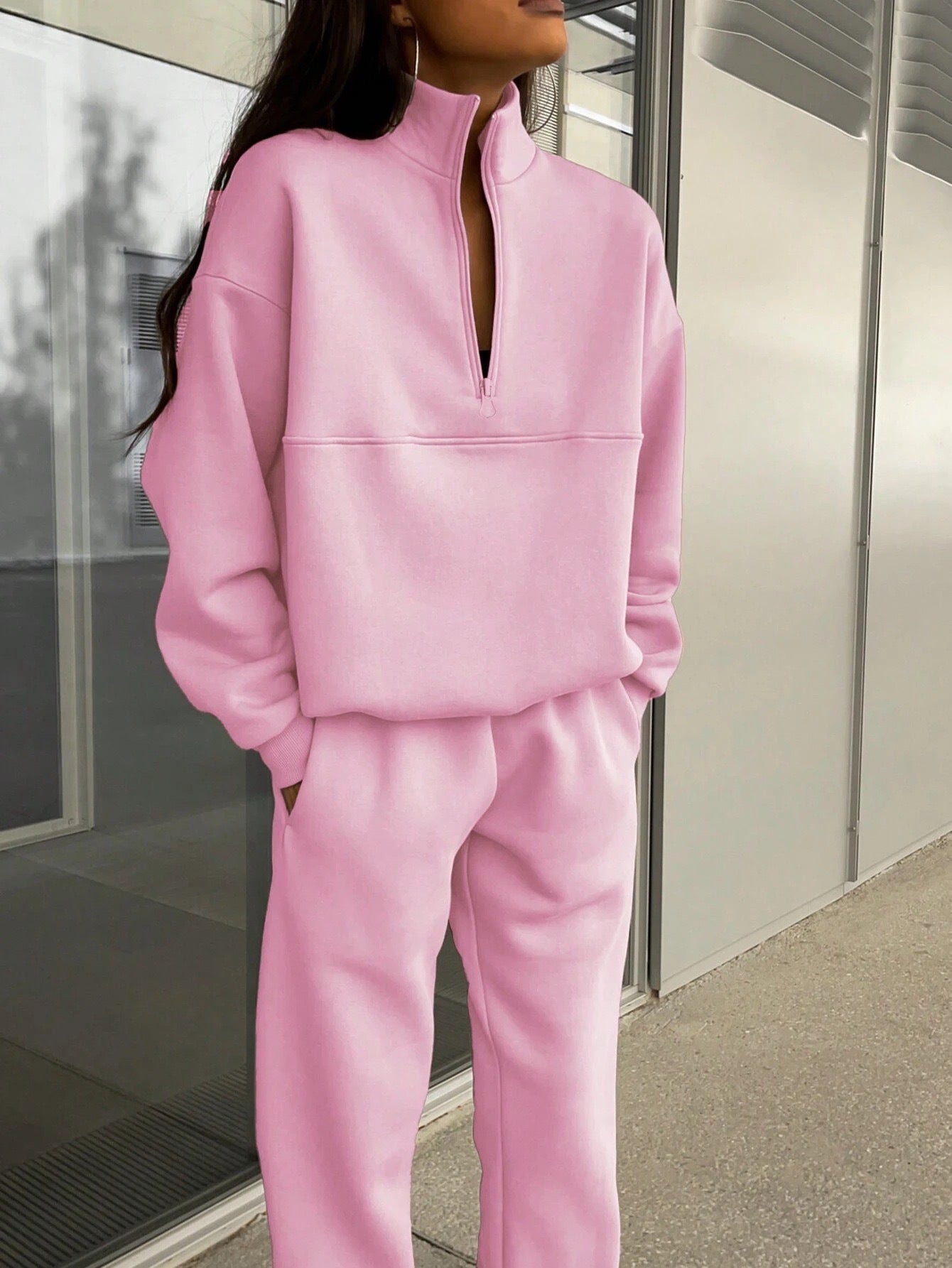 Two-piece women’s set with a zip and an oversized fit - J&B; - 9 - London-stylehouse.com