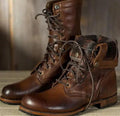 Women’s calf-high lace-up boots with a cosy fleece cuff - J&B; - 3 - London-stylehouse.com