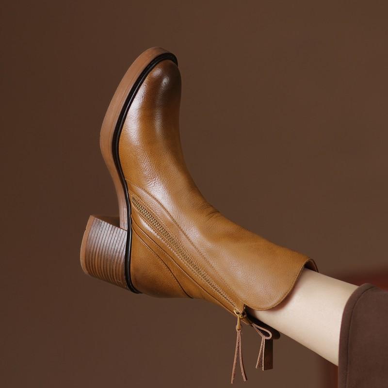 Women’s ankle boots with block heels and side zips - J&B; - 8 - London-stylehouse.com