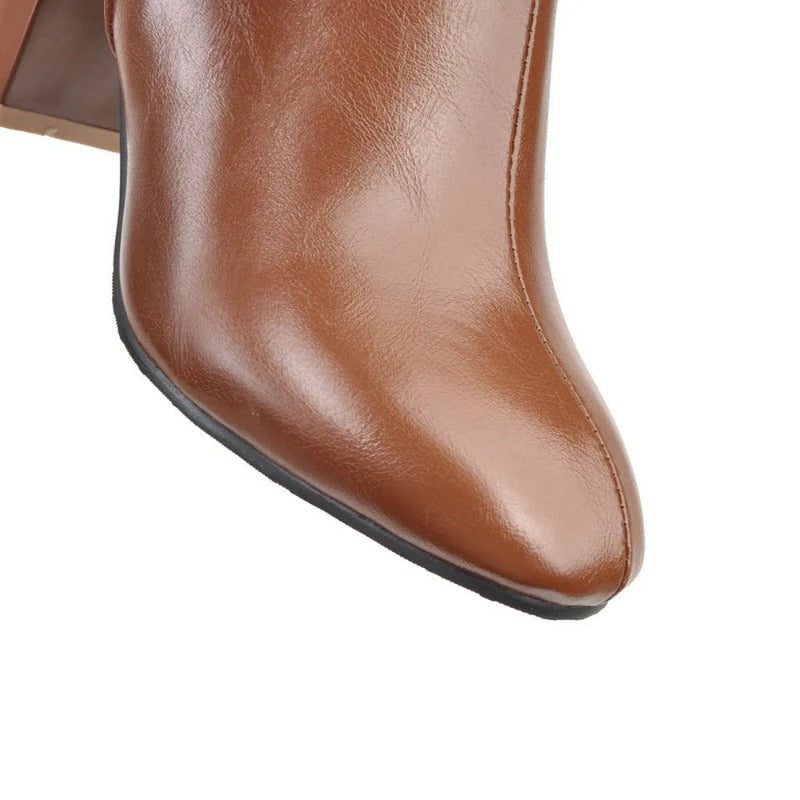 Stylish women’s boots with block heels and pointed toes - J&B; - 1 - London-stylehouse.com