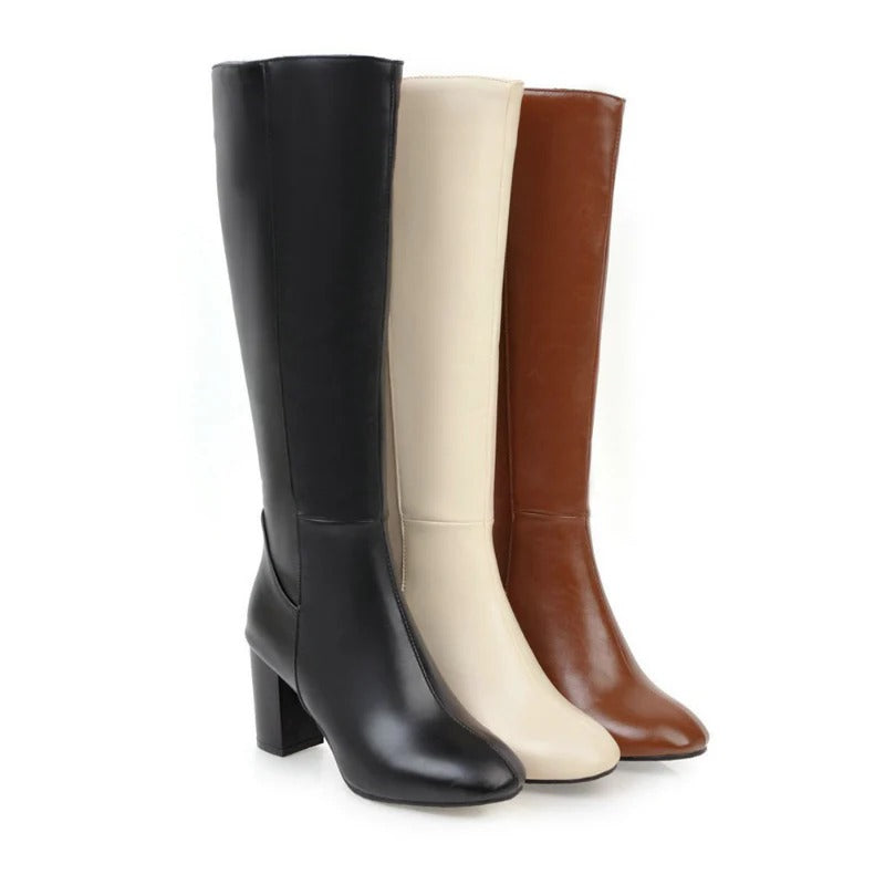 Stylish women’s boots with block heels and pointed toes - J&B; - 2 - London-stylehouse.com