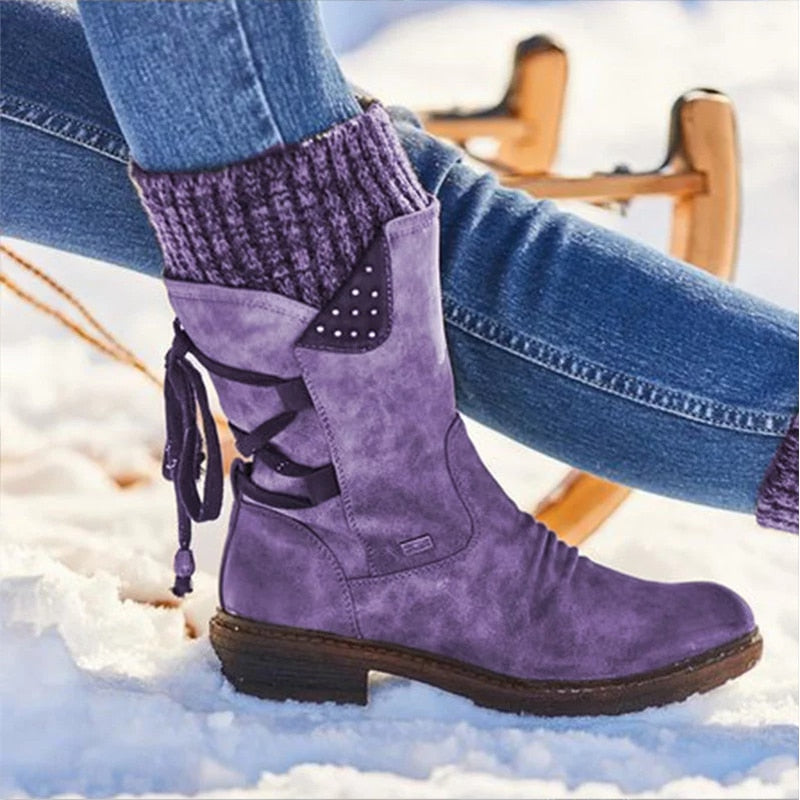 Stylish women’s ankle boots with a floral pattern and buckles - J&B; - 3 - London-stylehouse.com