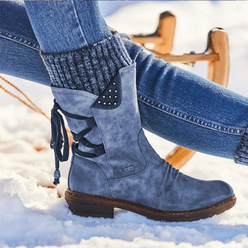 Stylish women’s ankle boots with a floral pattern and buckles - J&B; - 5 - London-stylehouse.com