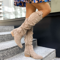 Knee-high flat women’s boots with a side zip and a comfortable sole - J&B; - 1 - London-stylehouse.com