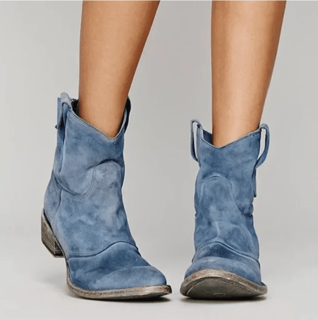 Women’s flat-heeled Western-style ankle boots – Versatile style - J&B; - 1 - London-stylehouse.com