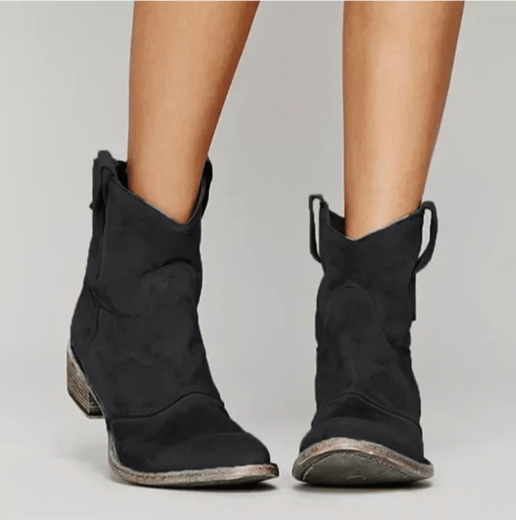 Women’s flat-heeled Western-style ankle boots – Versatile style - J&B; - 3 - London-stylehouse.com