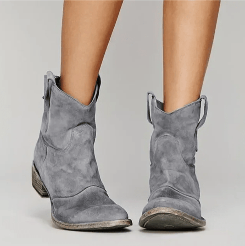 Women’s flat-heeled Western-style ankle boots – Versatile style - J&B; - 4 - London-stylehouse.com