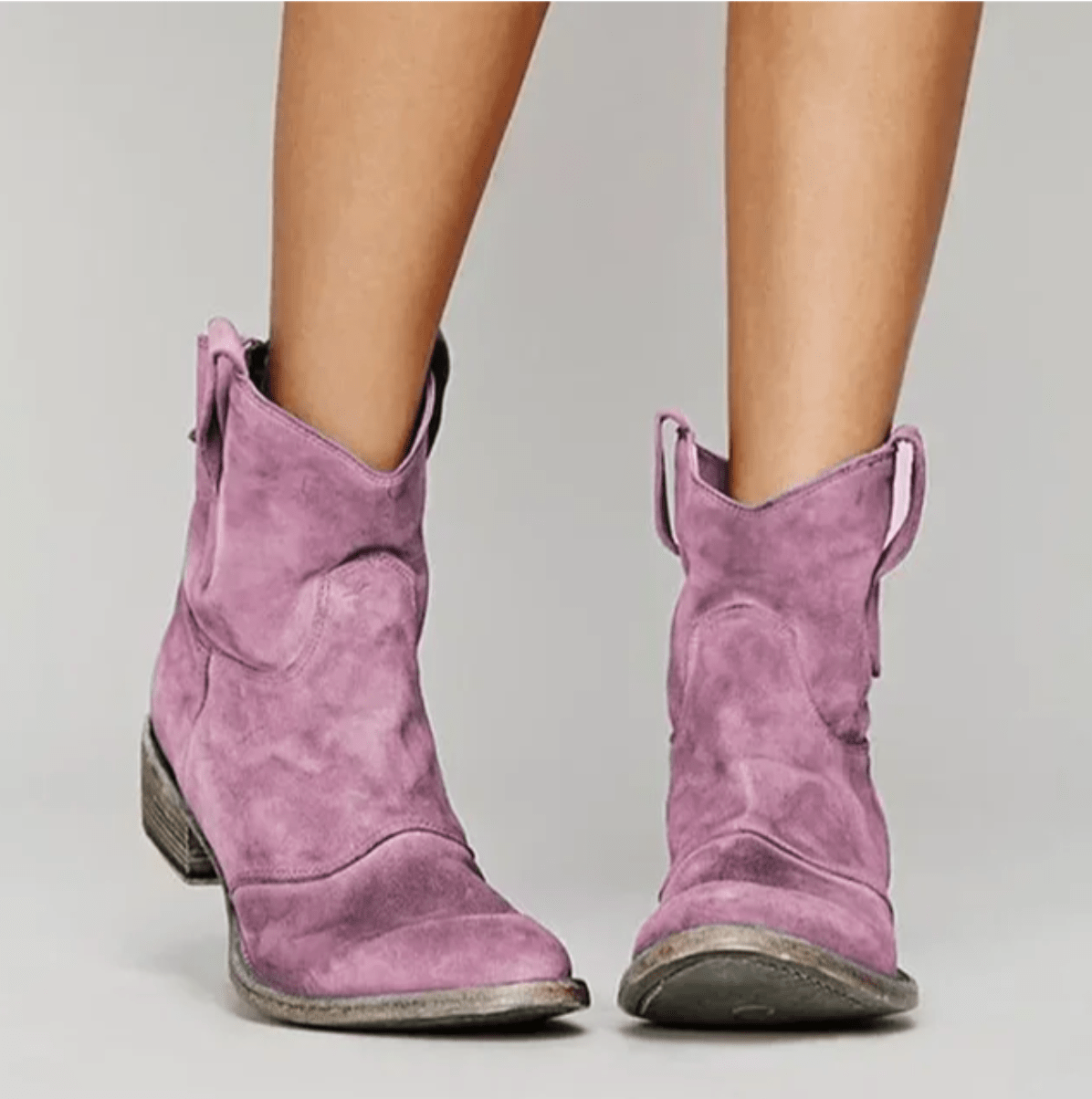 Women’s flat-heeled Western-style ankle boots – Versatile style - J&B; - 5 - London-stylehouse.com