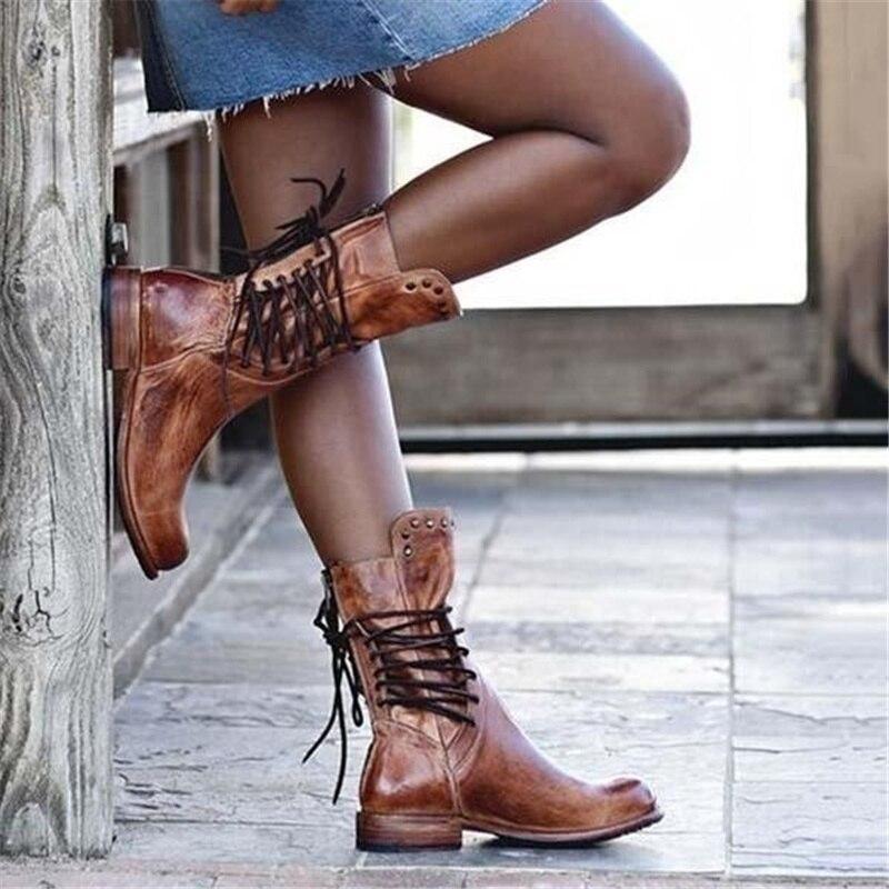 Lace-up boots for women – Vintage-style with a comfortable block heel - J&B; - 5 - London-stylehouse.com