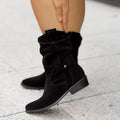 Stylish women’s slouch boots with block heels and adjustable straps - J&B; - 3 - London-stylehouse.com