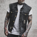 Men’s denim waistcoat – Sleeveless and in a striking streetwear style - J&B; - 1 - London-stylehouse.com