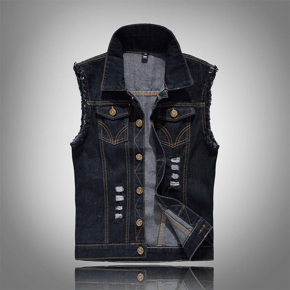 Men’s denim waistcoat – Sleeveless and in a striking streetwear style - J&B; - 4 - London-stylehouse.com