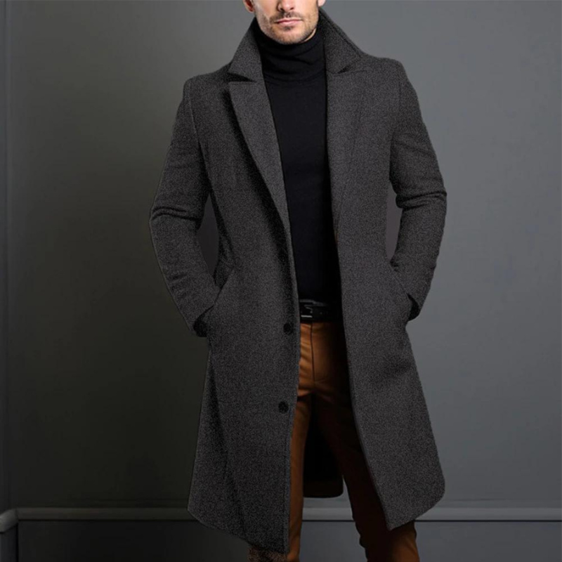 Classic men’s coat – Fitted cut with a timeless design and warm fabric - J&B; - 3 - London-stylehouse.com