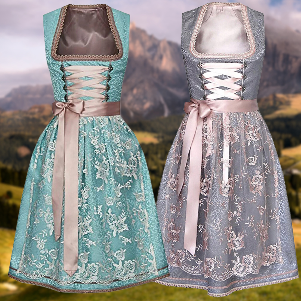 Women’s dirndls with lace trim and an elegant bow - J&B; - 1 - London-stylehouse.com