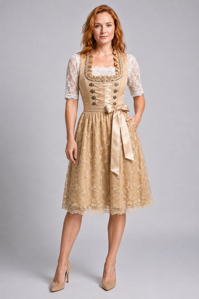 Women’s dirndls with lace blouses and floral details - J&B; - 1 - London-stylehouse.com