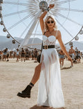 Women’s maxi dress with a sheer overskirt and a figure-hugging fit - J&B; - 1 - London-stylehouse.com
